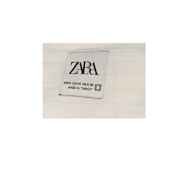 ZARA Men’s Textured White Short-Sleeve Button-Up Shirt – Size M - Picture 4 of 5